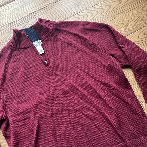 L.L. Bean Men's Double L® Cotton Sweater, Quarter-Zip, size XL - Picture 3 of 10